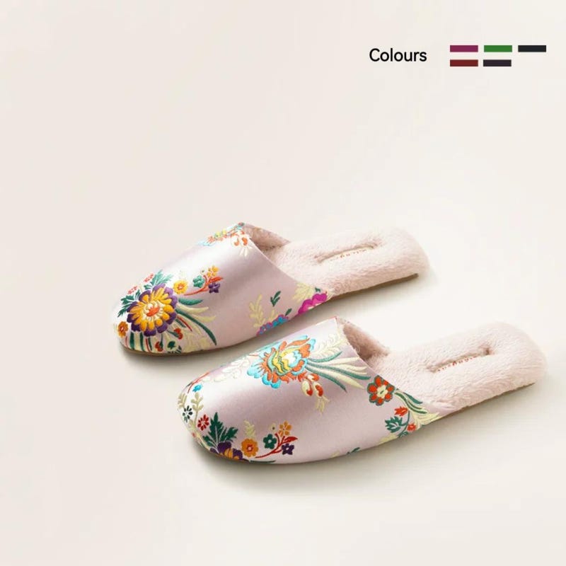 embroidered slippers