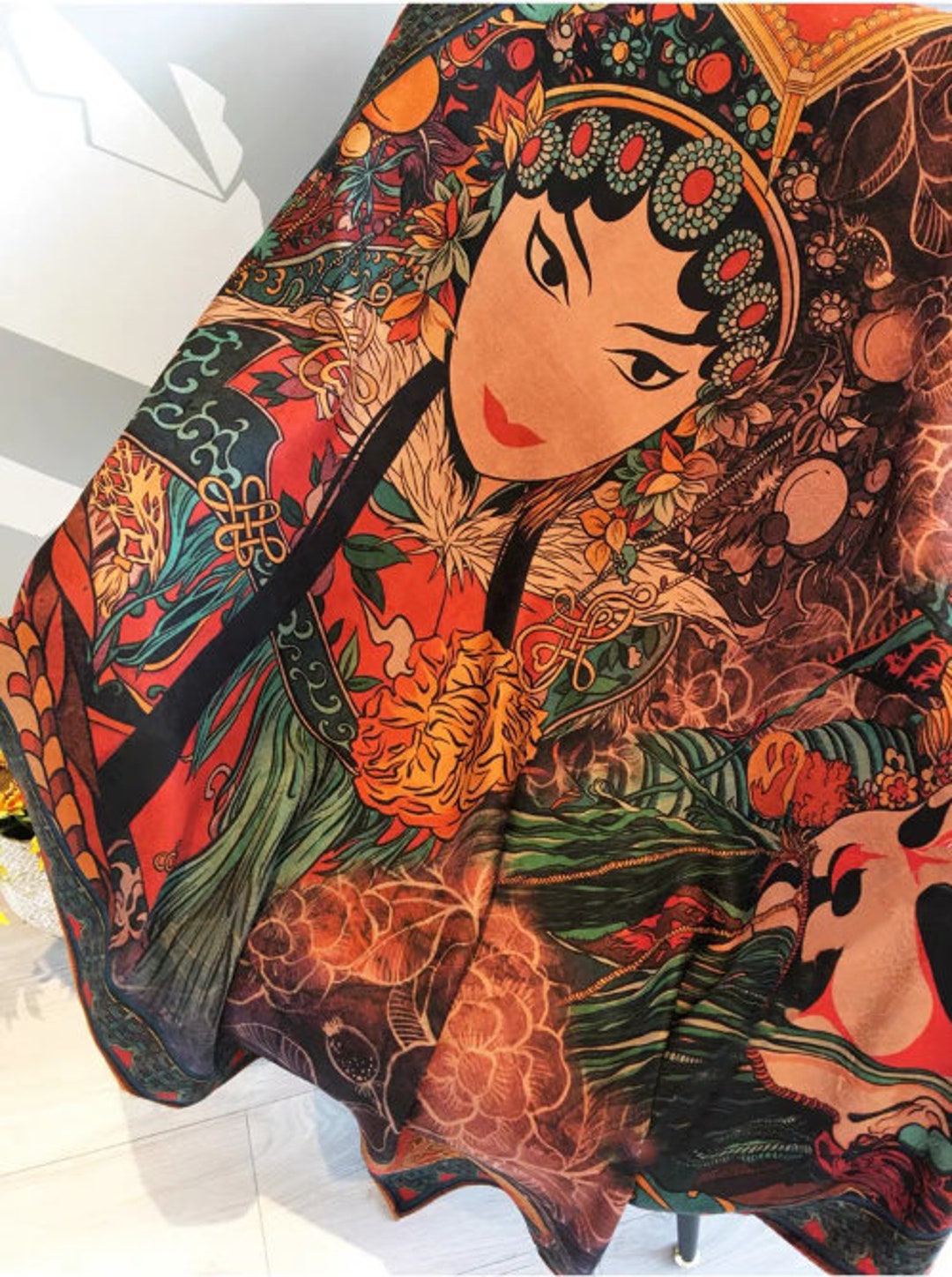 Arsicluxe Silk Chinese Silk Scarf Fashion Scarf Peking Etsy