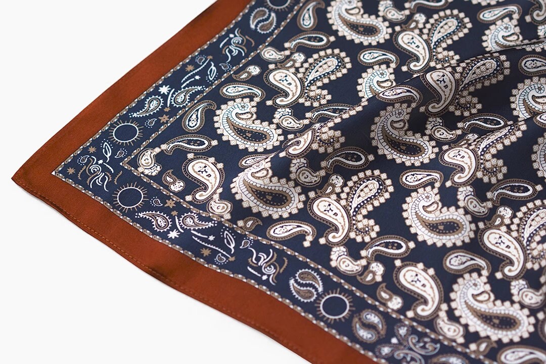 ◇DAKS◇ [DAKS GIFT][Ring Set][SILK100%]Navy DD Pattern Scar ROPE DD SCARF – DAKS