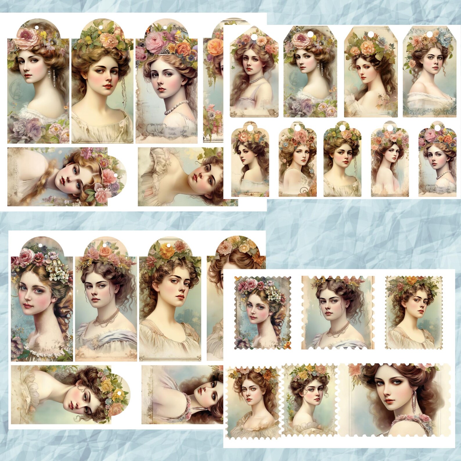Victorian Women Junk Journal Kit Printable, Vintage Women Junk Journal ...