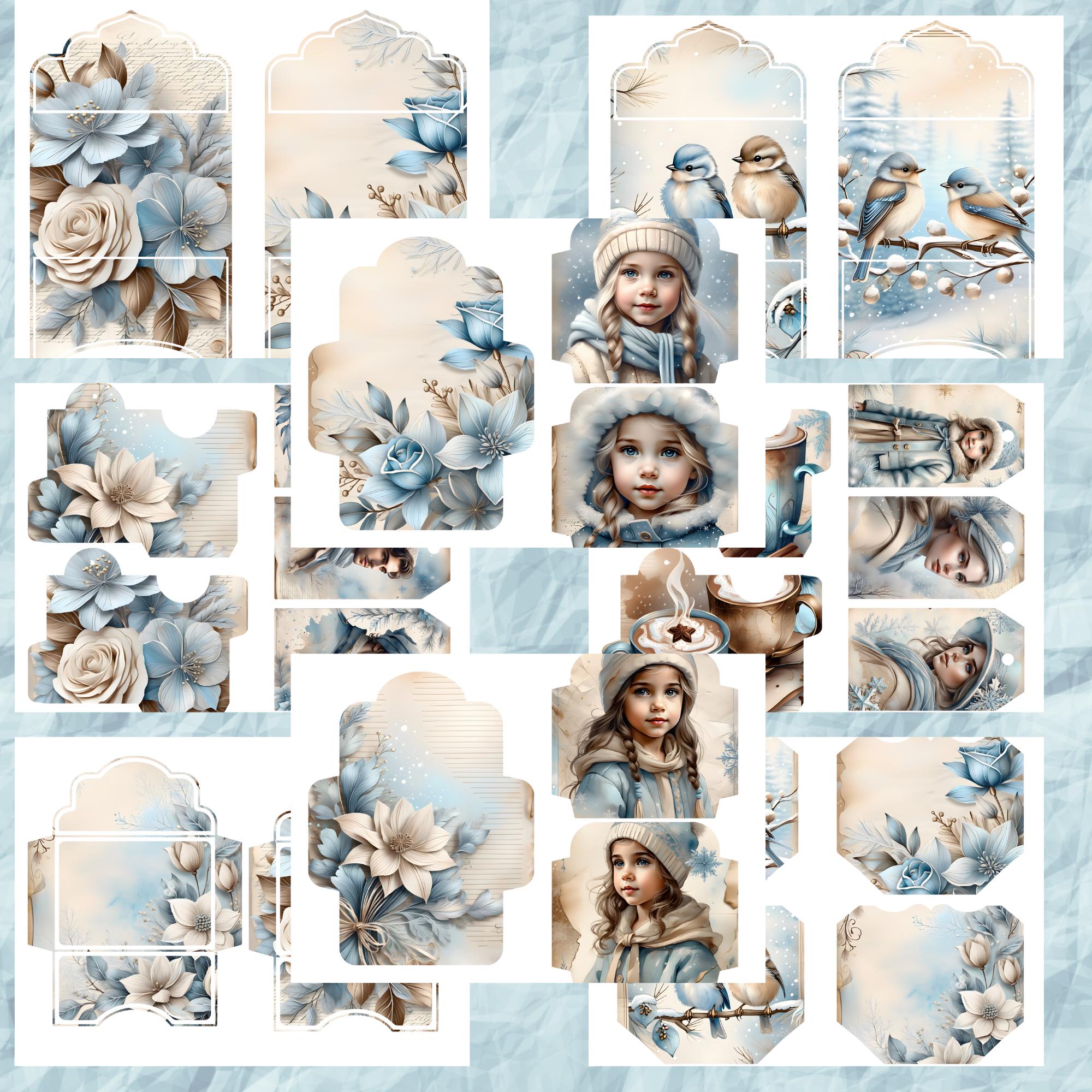 Vintage Winter Junk Journal Kit Printable, Winter Junk Journal, Vintage ...
