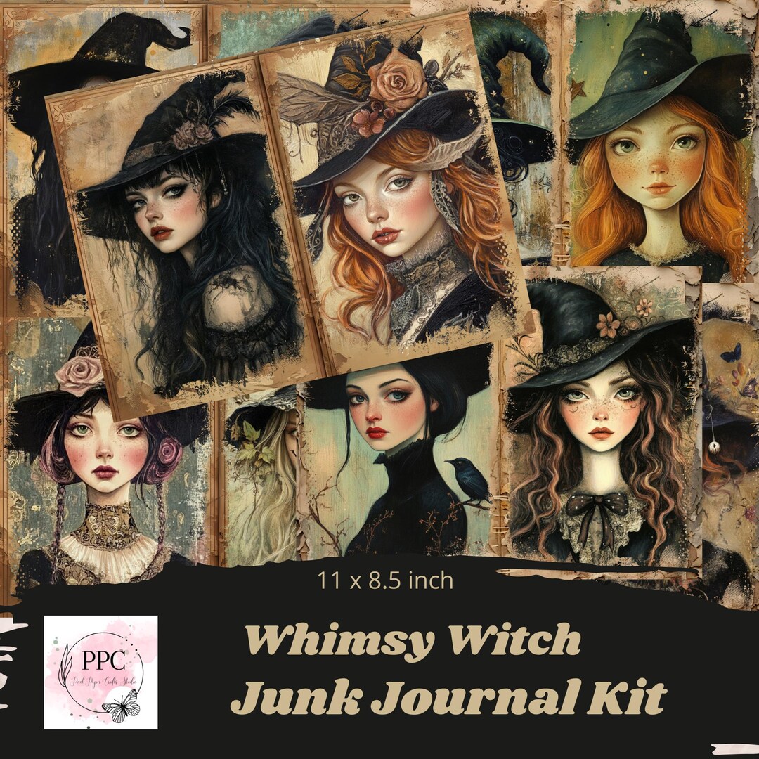 Whimsy Witch Junk Journal Kit Printable, Junk Journal Supplies, Witch ...