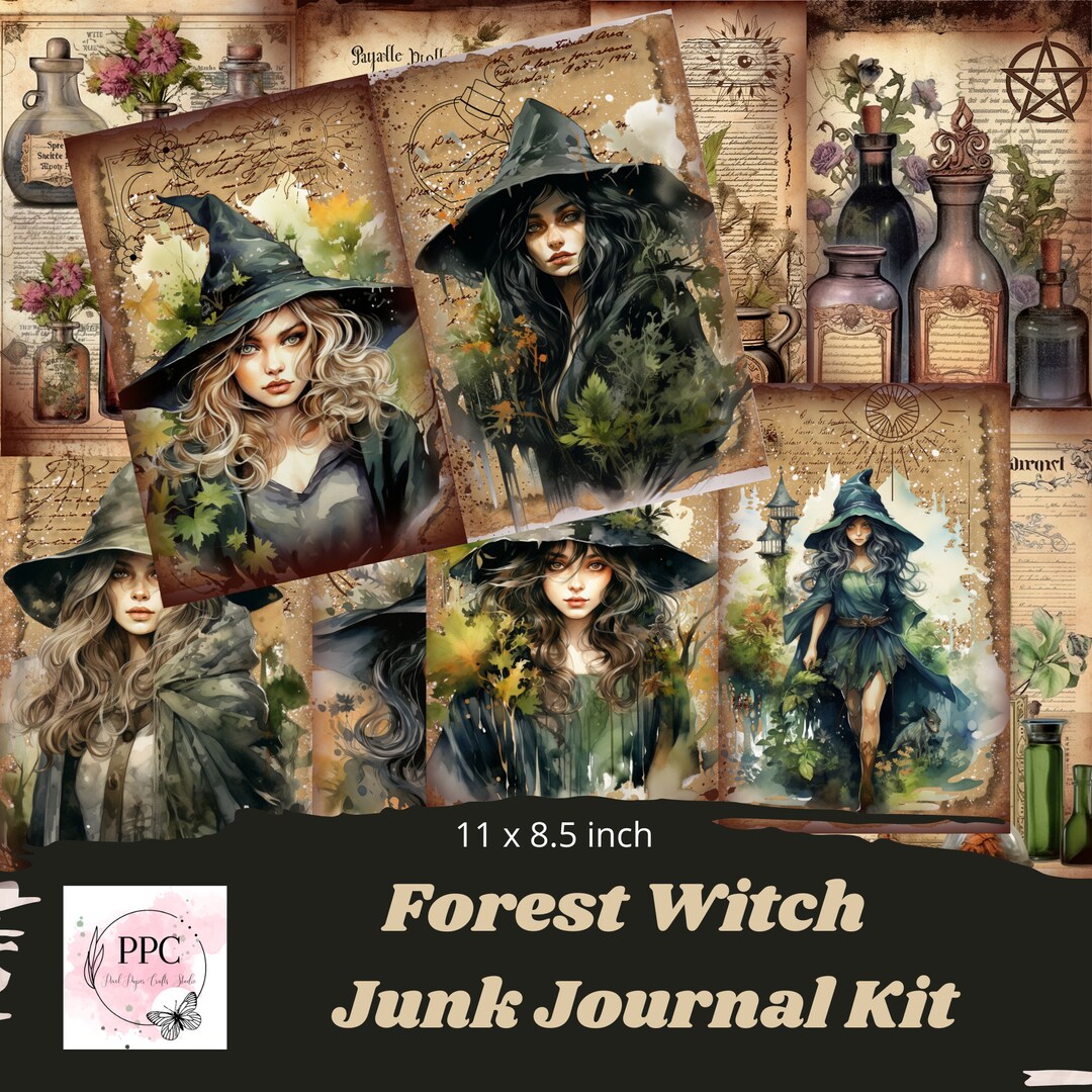 Forest Witch Junk Journal Kit Printable, Junk Journaling Paper ...