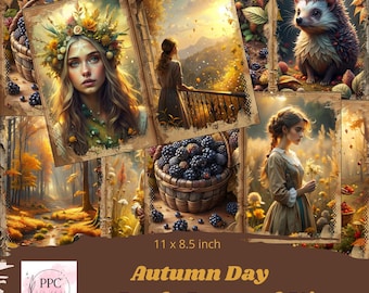 Herfst Trash Journal Set, Trash Journal Benodigdheden, Digitale Download, Printbaar Dagboek