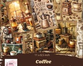 Conjunto diario basura café, diario basura café vintage, suministros para diario basura, Descarga digital, diario imprimible
