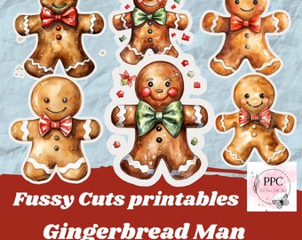 Christmas gingerbread fussy cuts, fussy cuts for junk journal and scrapbooking, Christmas ephemera, card making, Christmas cuts