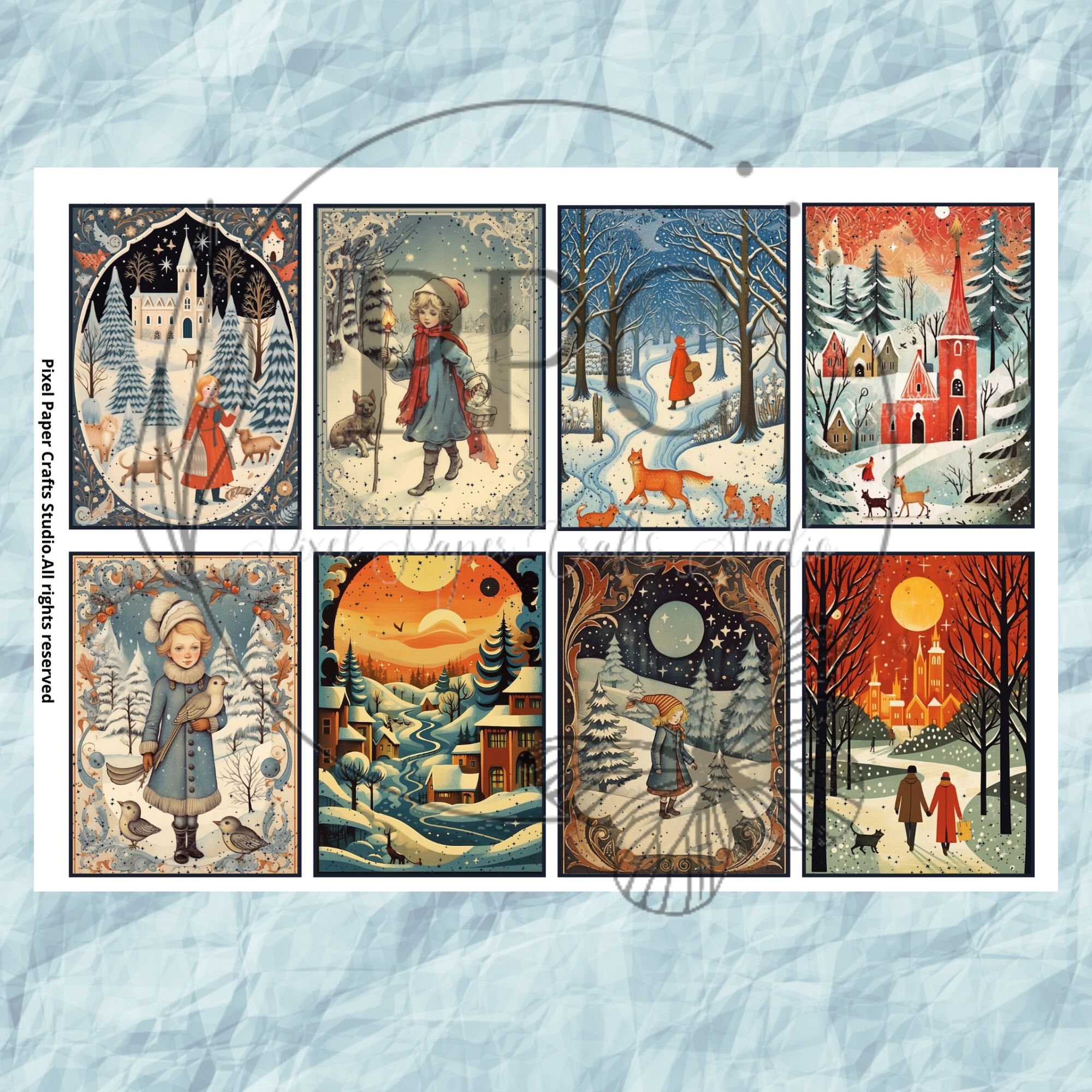Vintage Christmas ATC Cards Printables, Digital ATC Cards for Junk ...