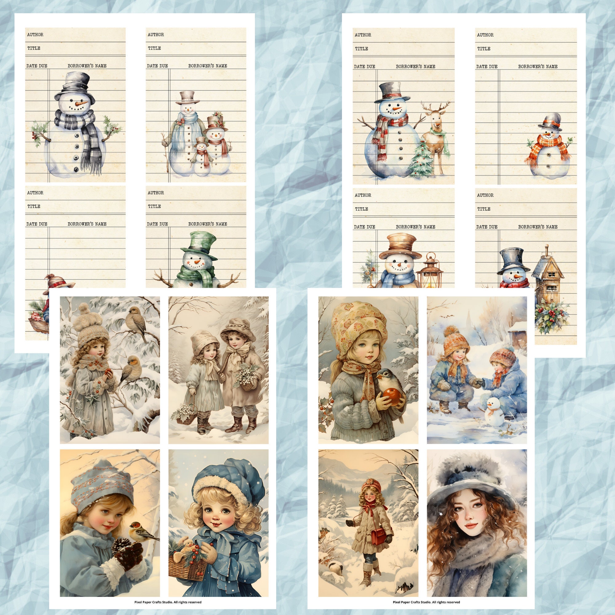 Vintage Winter Junk Journal Kit Printable, Winter Junk Journal, Vintage ...