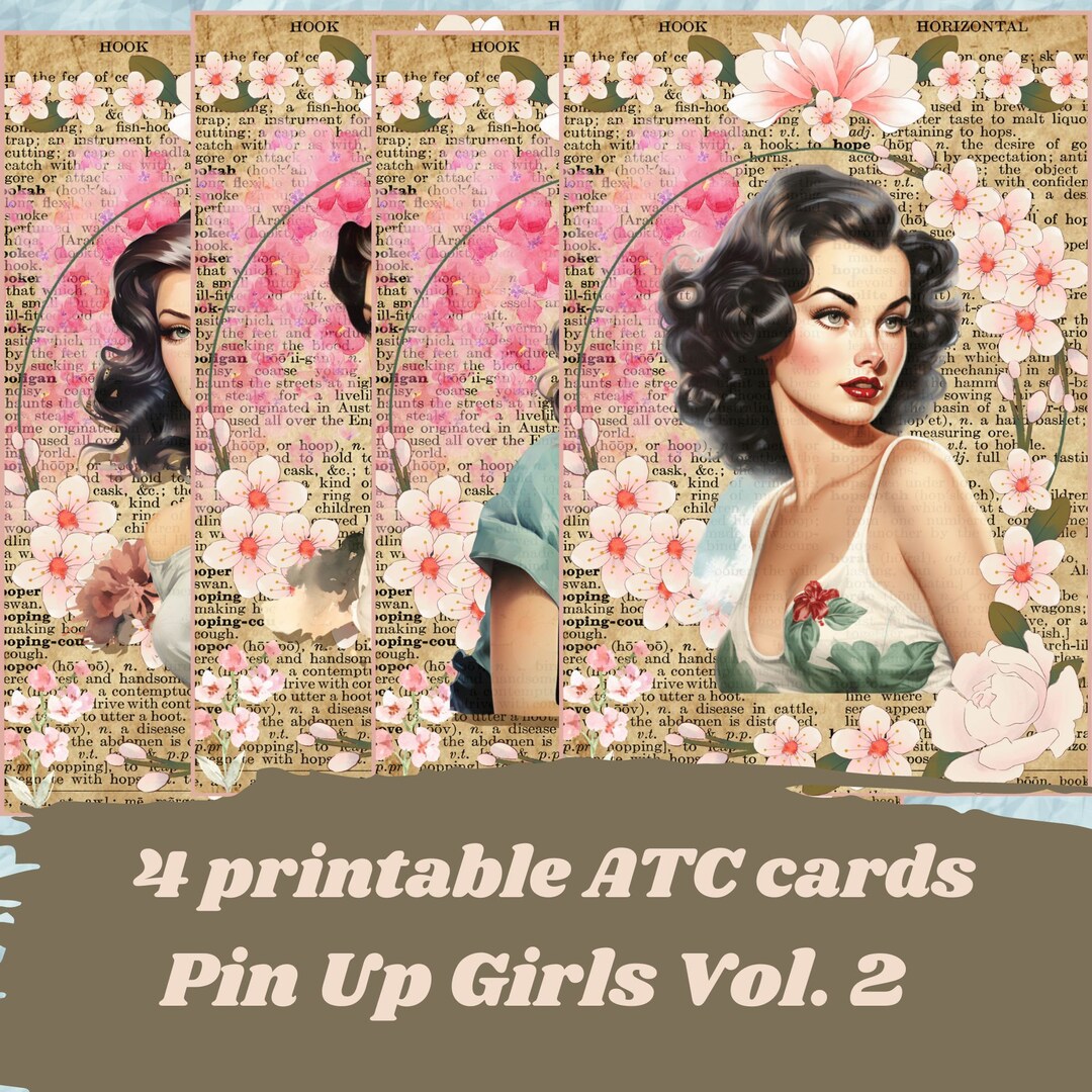 printable-pin-up-girl-cards-junk-journal-cards-digital-atc-etsy