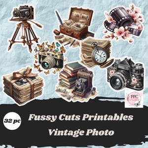 Vintage photo fussy cuts printables, Vintage photo ephemera for junk journal, junk journal supplies, scrapbooking, card making