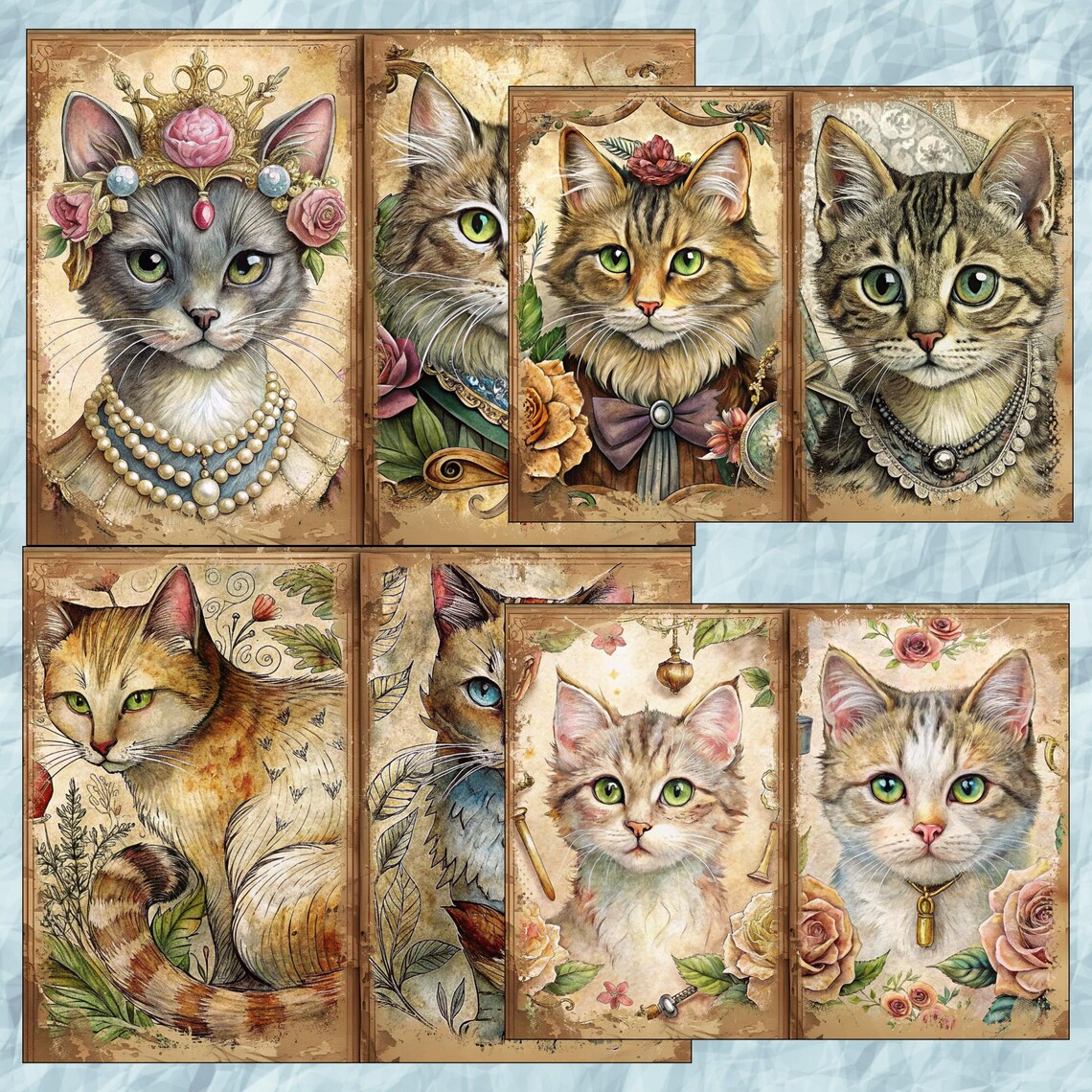 Cats Junk Journal Kit, Cat Junk Journal, Junk Journal Supplies, Digital ...