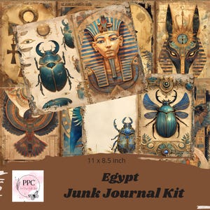 Egypt junk journal kit printable, Ancient Egypt junk journal, junk journal supplies, junk journal paper