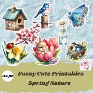 Nature fussy cuts printables, Spring Nature ephemera for junk journal, junk journal supplies, scrapbooking, card making