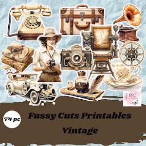 Vintage fussy cuts printables, Vintage ephemera for junk journal, junk journal supplies, scrapbooking, card making