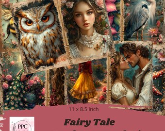 Fairy tale junk journal kit printable, Fairy junk journal, Fairy journal, printable forest ephemera, junk journal supplies