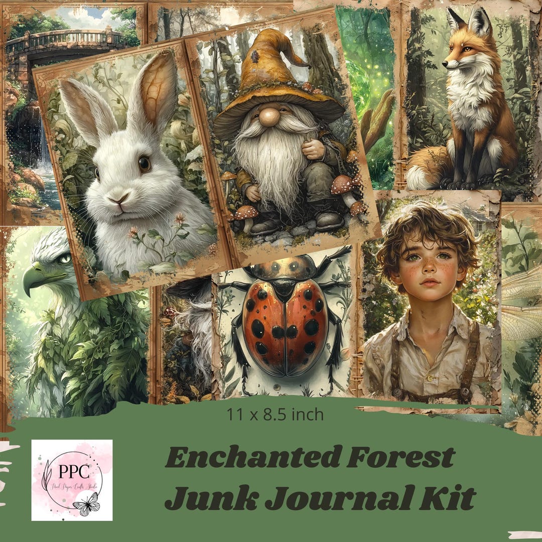 Enchanted Forest Junk Journal Kit Printable, Enchanted Forest Junk ...