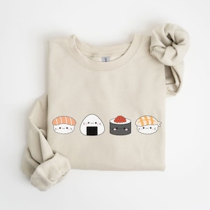 Sushi Kawaii Sweatshirt, Japanese Food Sweater, Cute sushi, Cute Hoodies, Onigiri, Nigiri, Japanese Style, Kawaii Sweatshirt, Kawaii gift