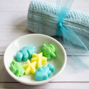 Sea Creature Unscented Mini Soap, Colorful Bath Soap for Guests, Unscented Animal Soap, Sea Theme Cottage Soap, Bath and Body Gifts