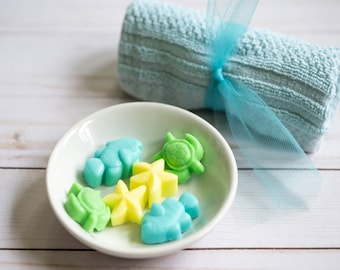Sea Creature Unscented Mini Soap, Colorful Bath Soap for Guests, Unscented Animal Soap, Sea Theme Cottage Soap, Bath and Body Gifts