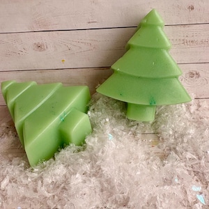 2 Unscented or Sweet Cookie Scented Tree Soaps, Secret Santa Holiday Gift, Soap for Kids, Stocking Stuffers, Xmas Tree Soap Gift