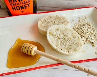 Oatmeal Honey Exfoliating Soap, Unscented Honey and Oatmeal Soap, Bath and Body Gifts, Designer Soap, Gift Soap, Best Exfoliating Bath Soap