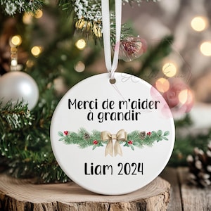 Ornement de noël pour enseignante / éducatrice personnalisé merci de m'aider à grandir