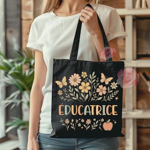 Sac réutilisable éducatrice - idée cadeau éducatrice