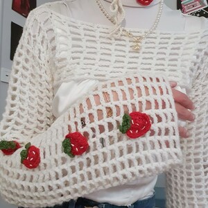 Bolero fraises en crochet image 1