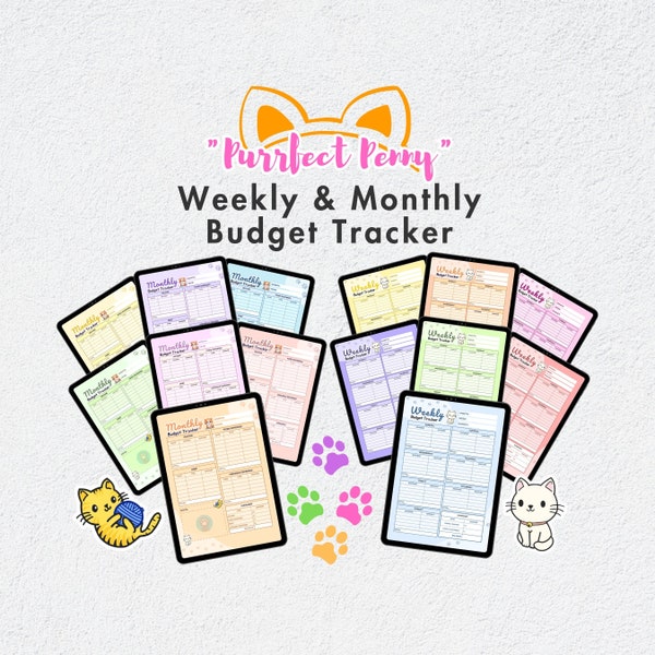 Kitty Budget Planner Etsy