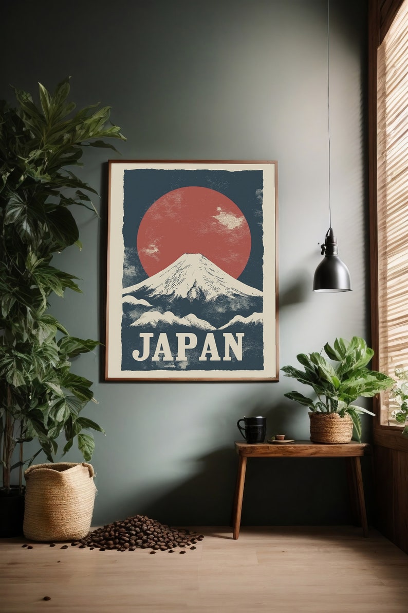 Japan Retro Poster Japandi Wall Art Wabi Sabi Wall Art Japan Travel