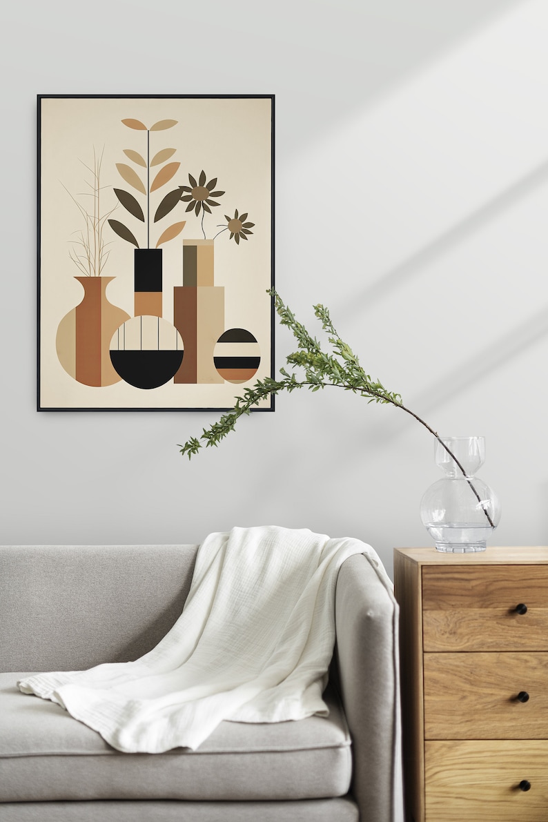 Simple Modern Wall Art, Boho Style Line Art, Wall Art Boho Abstract Minimalist, Wall Decor Over