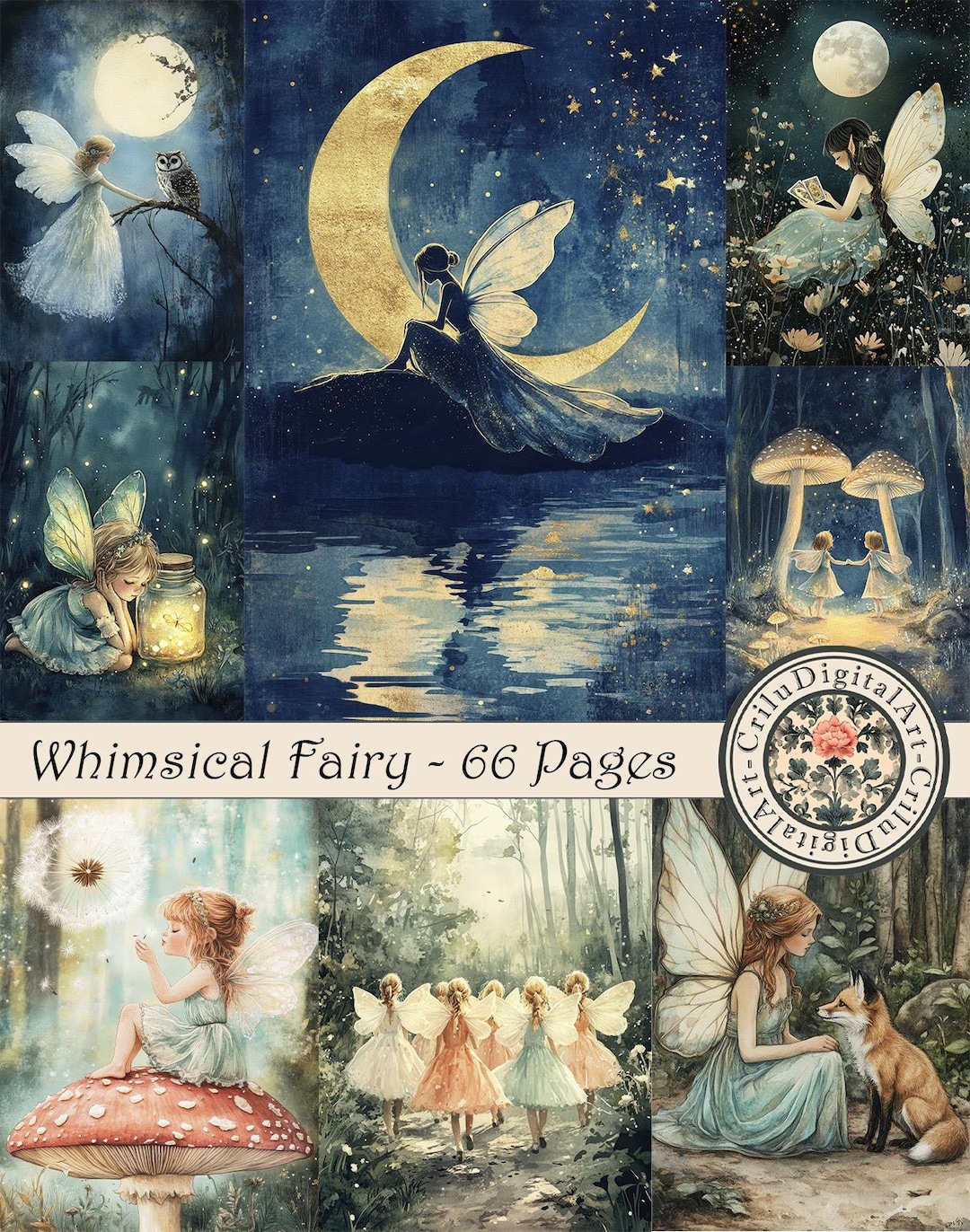 Whimsical Fairy Junk Journal Printable Pages – Digital Watercolor Art ...