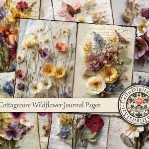 Printable Junk Journal Kit | Cottagecore Junk Journal | Floral Scrapbook Pages | Digital Ephemera Kit | Vintage Flower Paper | Collage Sheet
