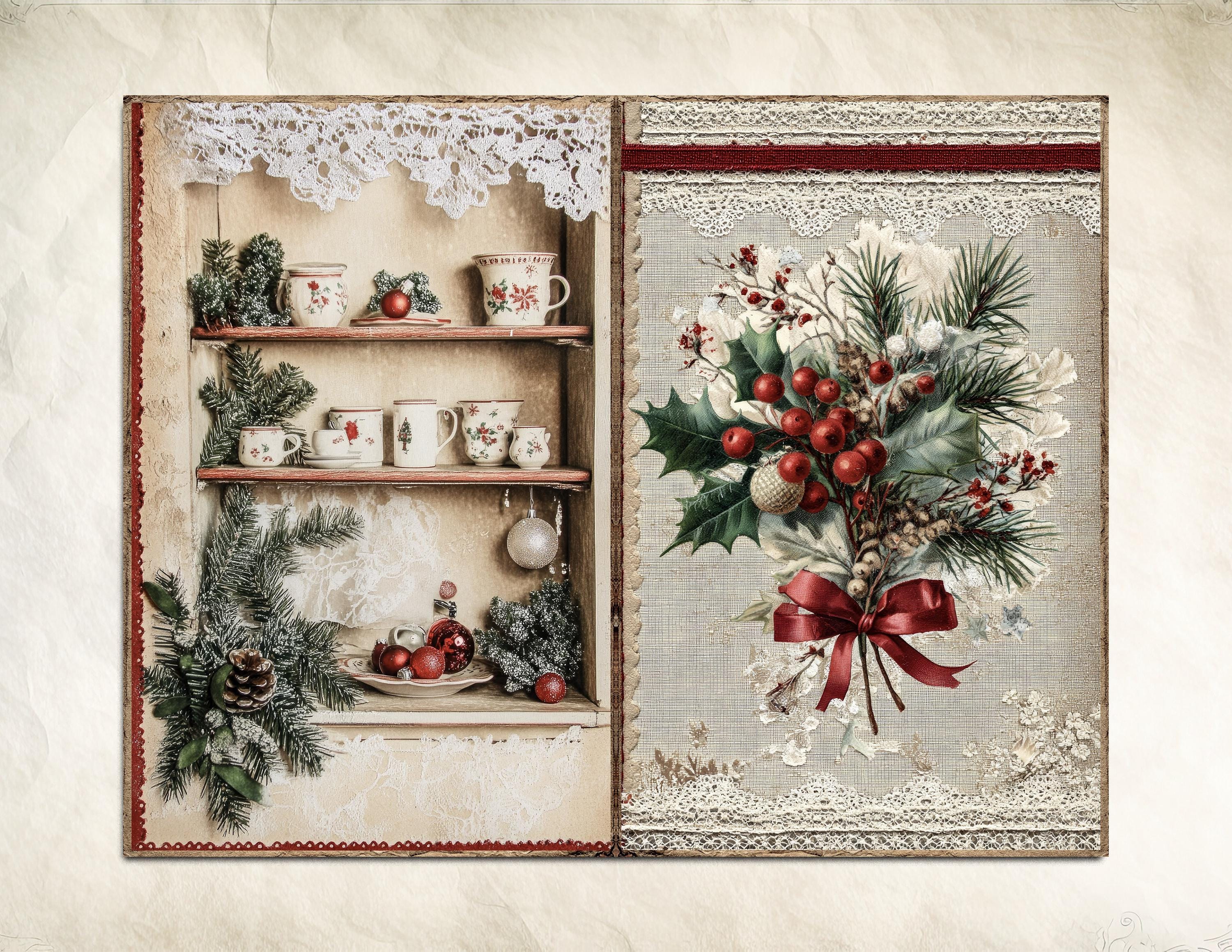 Retro Christmas Junk Journal Kit Printable Vintage Ephemera Pages ...