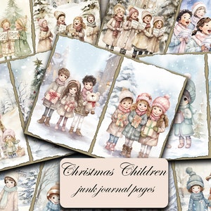 クリスマス パステル 子供用 ジャンク ジャーナル キット 冬 ジャーナル、クリスマス オーナメント デジタル ペーパー スクラップブッキング、パステル ジャーナル