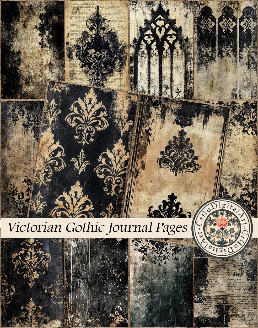 Victorian Goth Junk Journal Kit With Dark Romance Ephemera Pages for ...