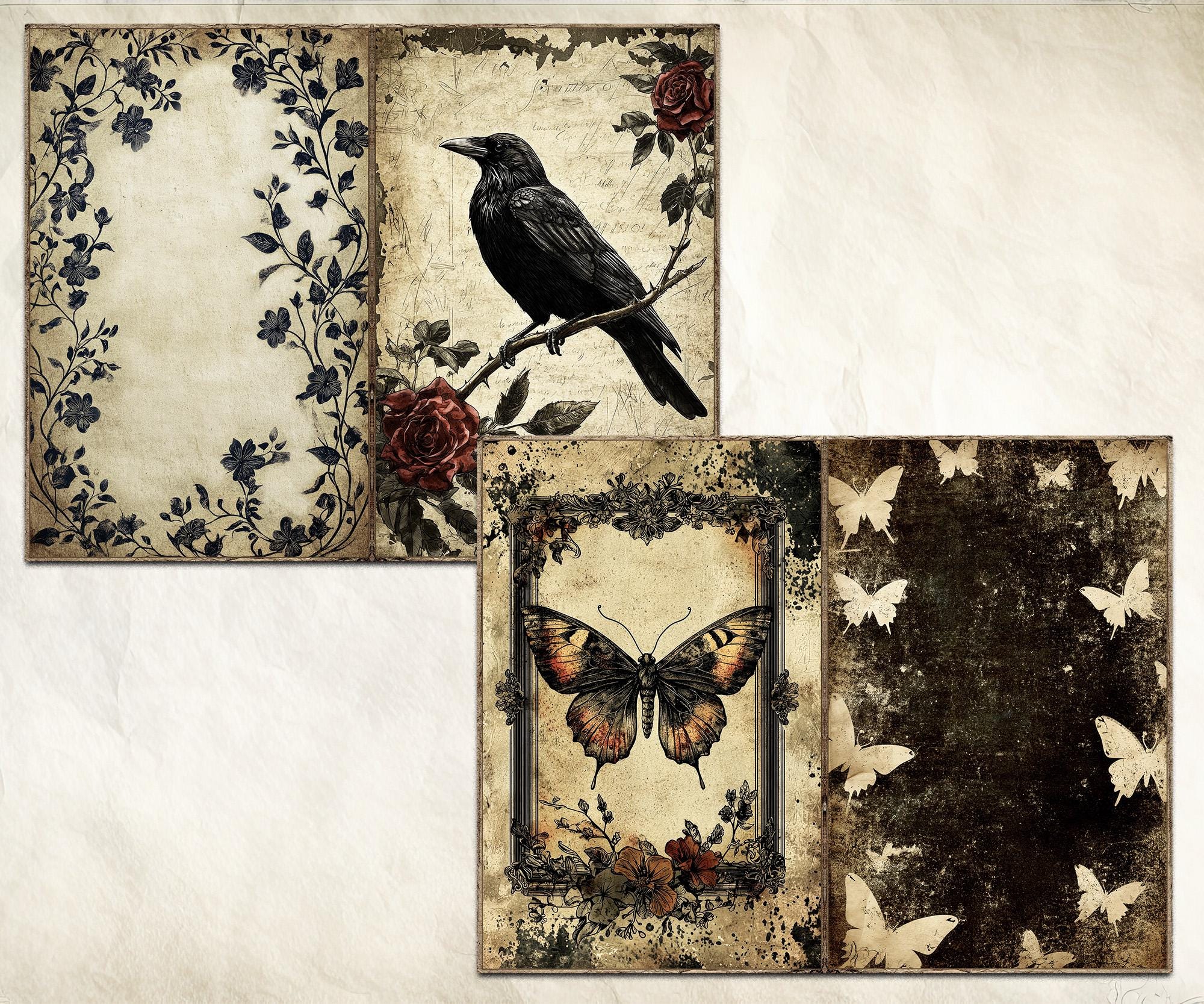 Gothic Junk Journal Kit Vintage Printable Ephemera Pages Dark Academia ...