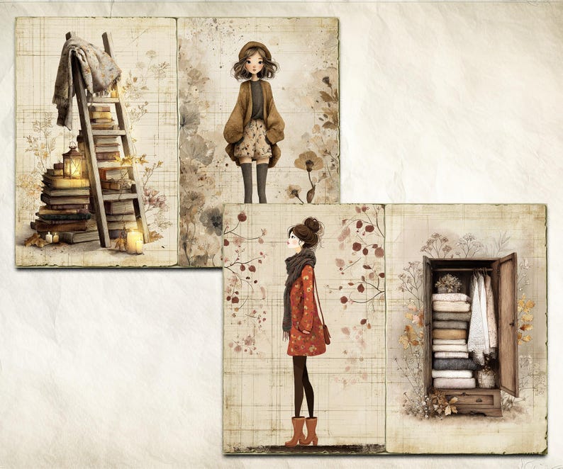 Whimsical Autumn Junk Journal Kit Printable Vintage Fall Ephemera ...