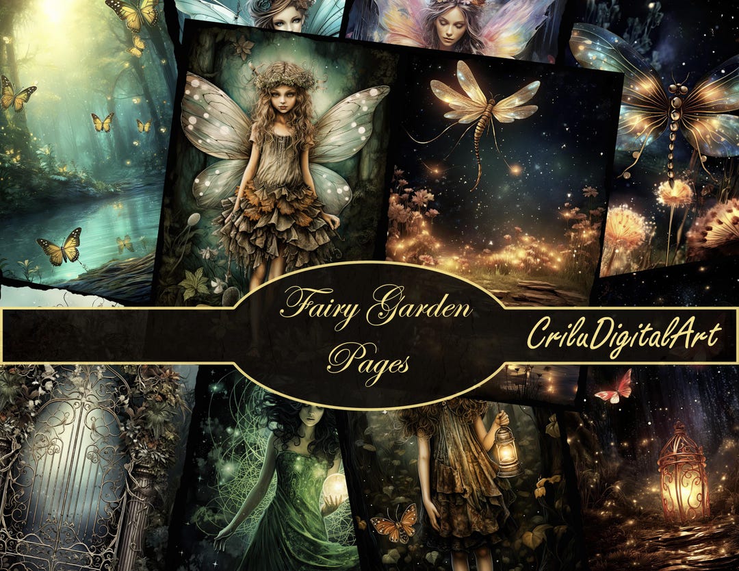 Fairy Garden Junk Journal Pages, Enchanted Forest Kit (digital Download ...