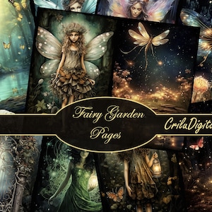 Fairy Garden Junk Journal Pages Printable, Enchanted Forest Scrapbook Paper Kit, Fairy House Print, Magical Woods Collage Sheet