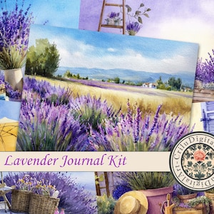 Junk Journal Kit | Lavender Junk Journal | Printable Flower Pages | Floral Scrapbook Kit | Digital Ephemera | Vintage Botanical Paper