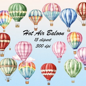 Png clipart mongolfiera ad acquerello, simpatico clip art arredamento per la scuola materna, download istantaneo per uso commerciale