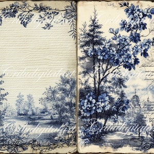 Vintage Toile De Jouy Basic Junk Journal Printable,french Toile Journal ...