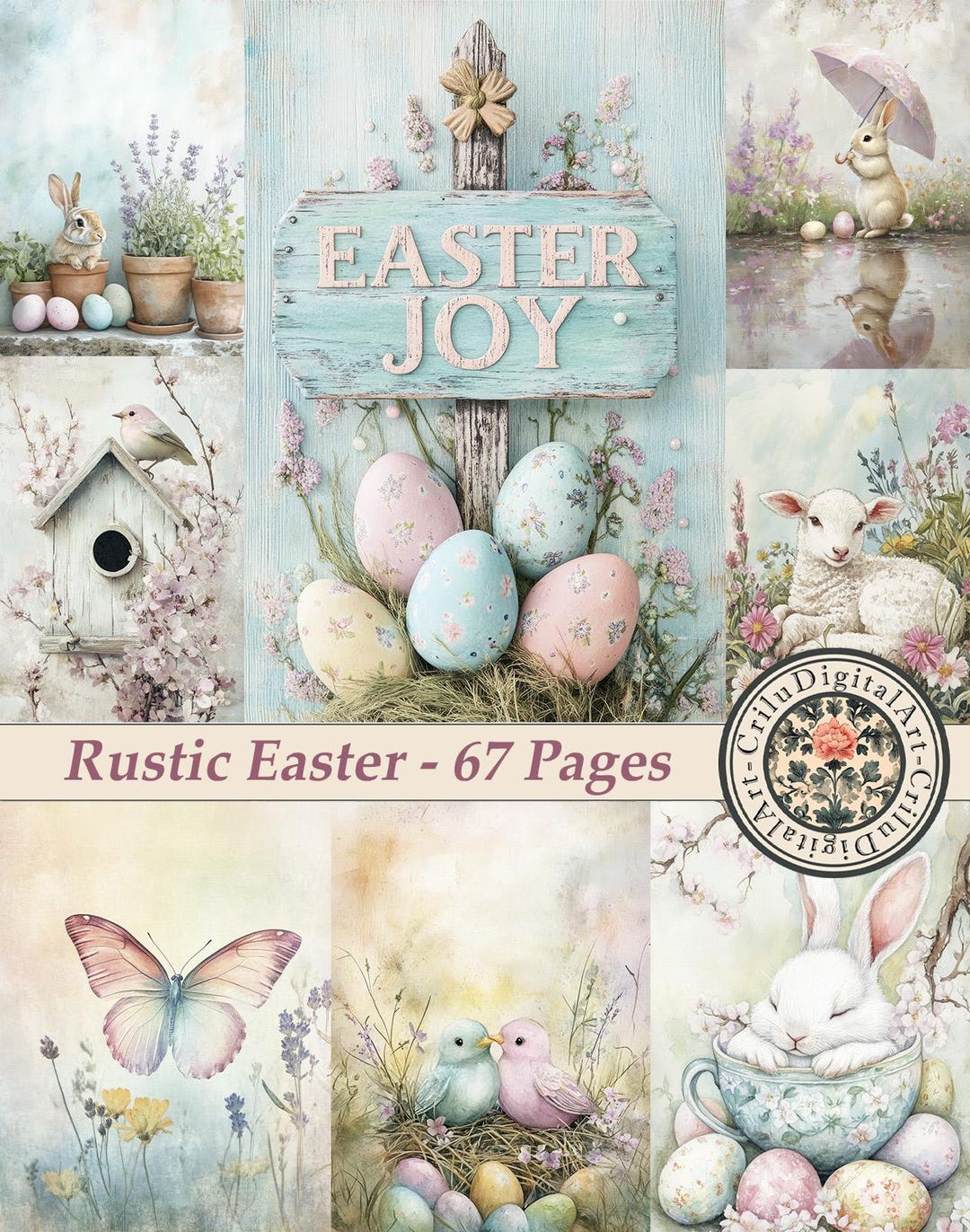 Rustic Easter Journal Printable Pages Pastel Vintage Ephemera - Etsy