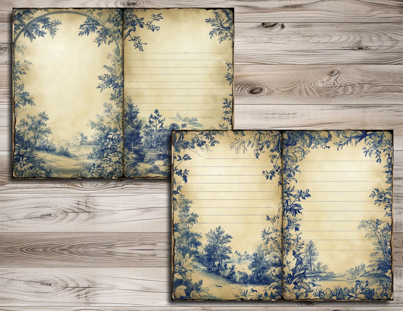 Vintage Toile De Jouy Junk Journal Printable,french Toile Journal ...