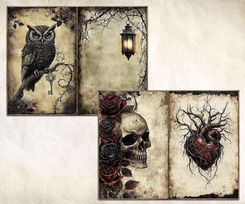 Gothic Junk Journal Kit Vintage Printable Ephemera Pages Dark Academia ...