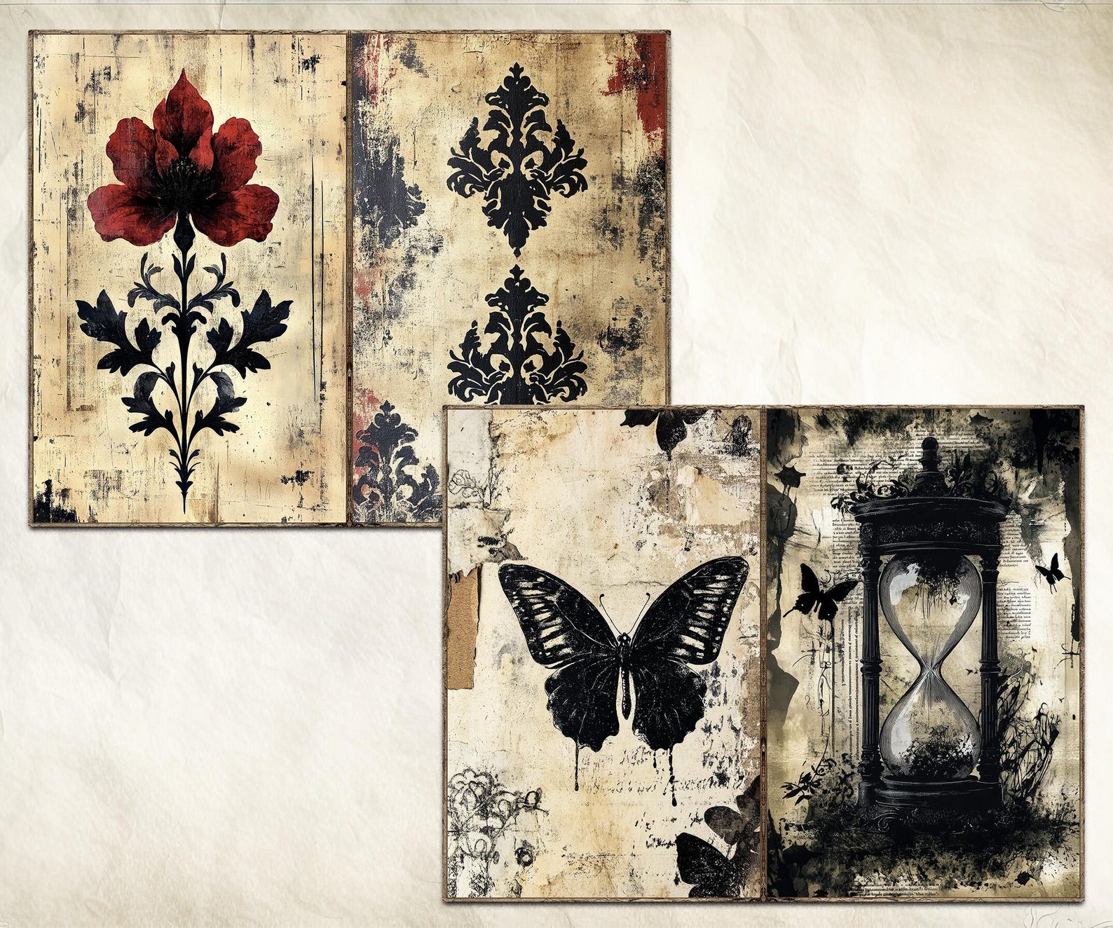 Gothic Junk Journal Kit Vintage Printable Ephemera Pages Dark Academia ...