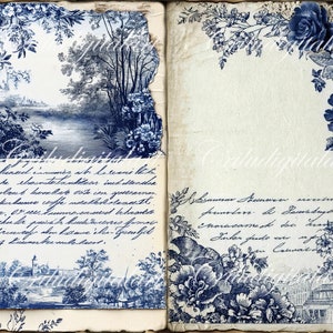 Vintage Toile De Jouy Basic Junk Journal Printable,french Toile Journal ...