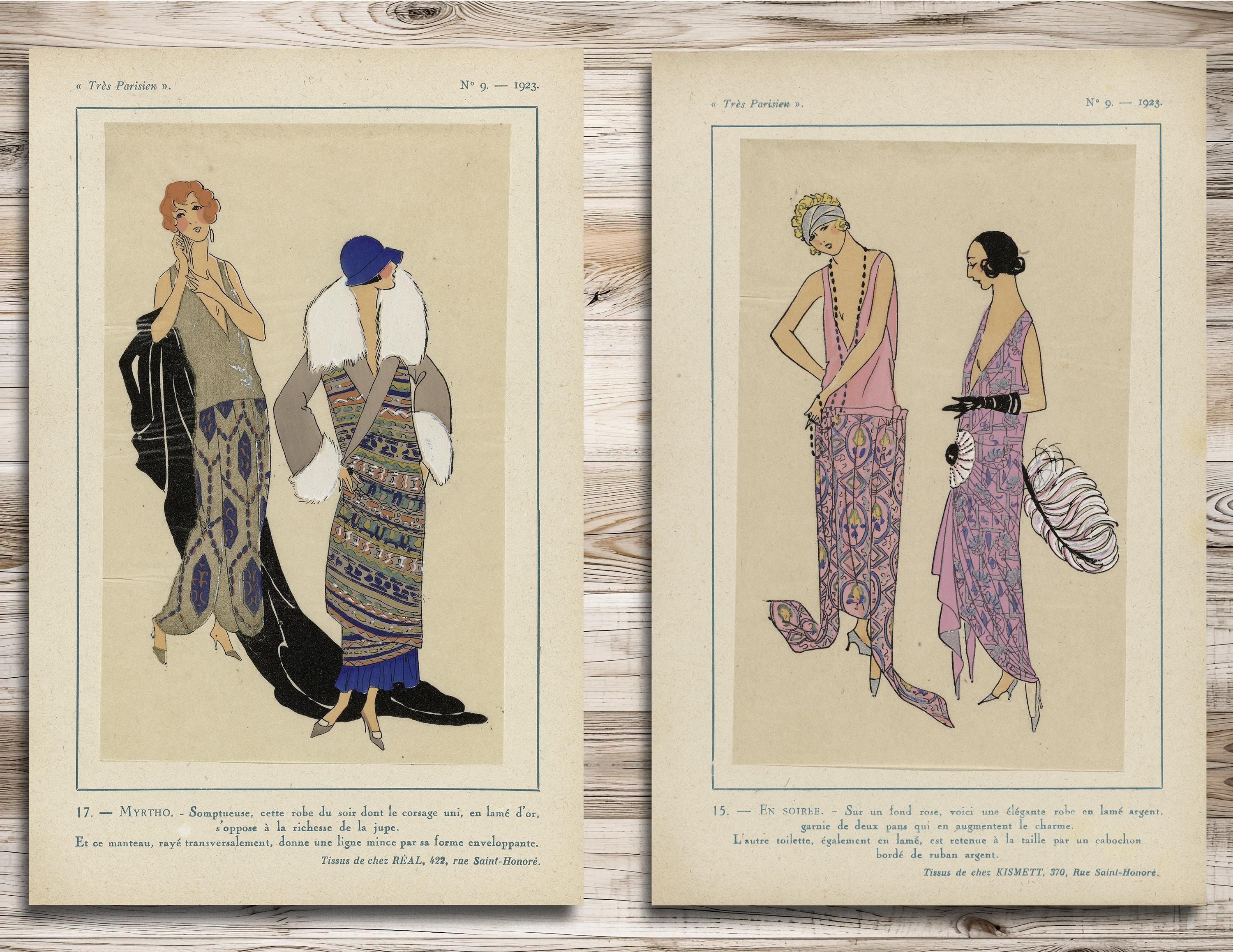 Art Deco Fashion Junk Journal Pages Printable, Retro Parisian Style ...