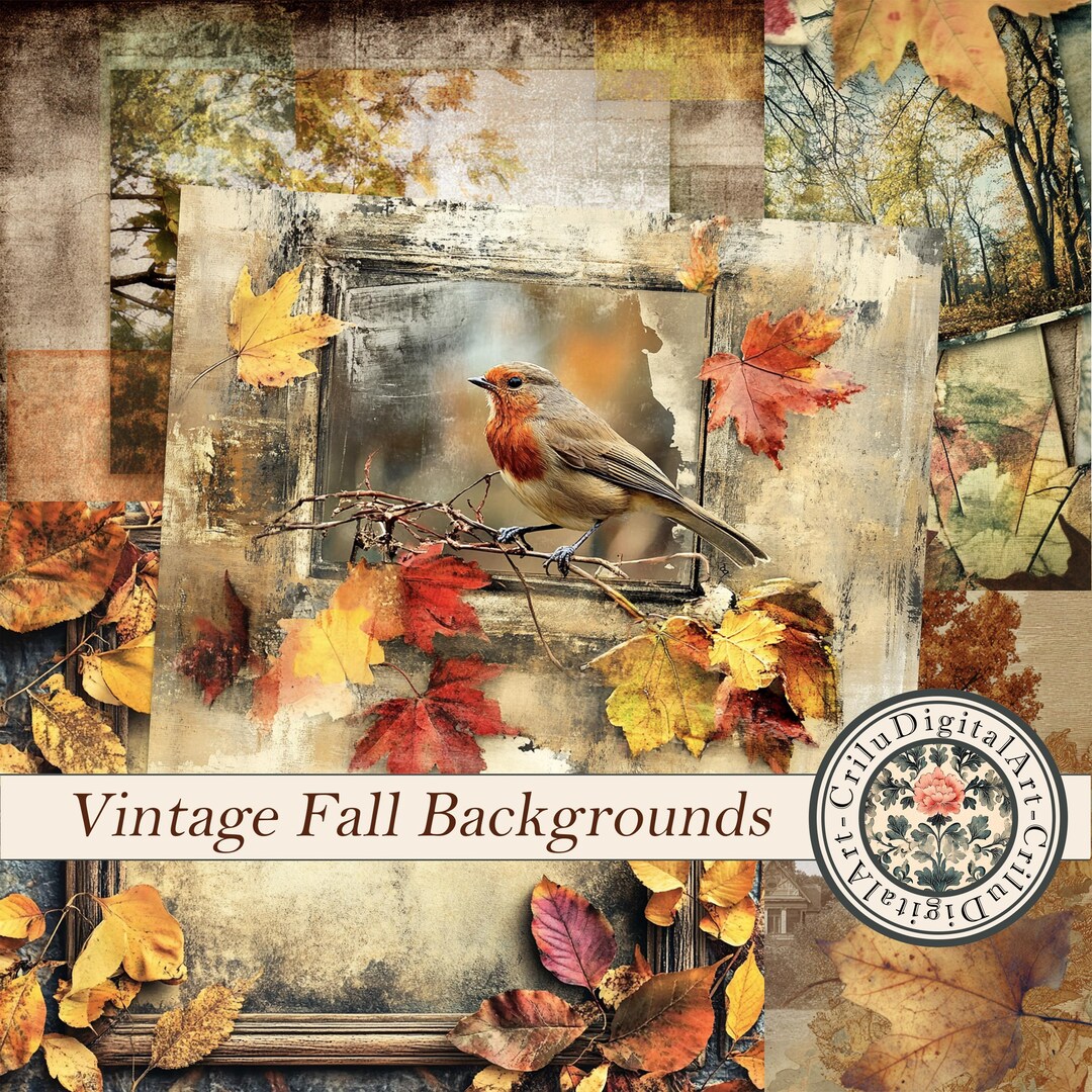Autumn Junk Journal Background Printable, Vintage Grunge Collage Paper ...